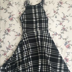 Black and white plaid dress